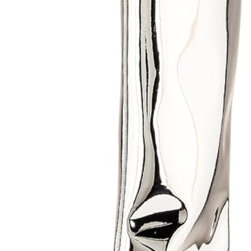 Women’s Silver Knee High Pump Boots SIZE 7 NWT